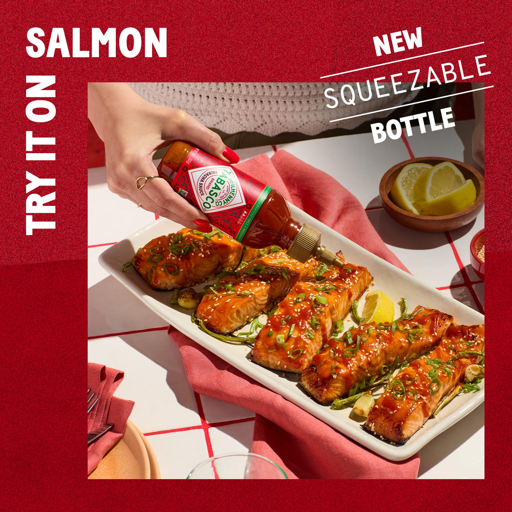 Kitchen pantry with TABASCO Sriracha bottle ready for meals