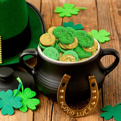 Taboom Belgian Milk Chocolate gold-green foil coins for celebrations