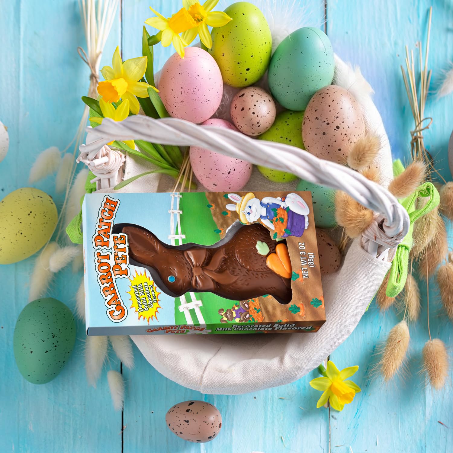 Taboom Easter bunny with candy accents suited for classroom treats.