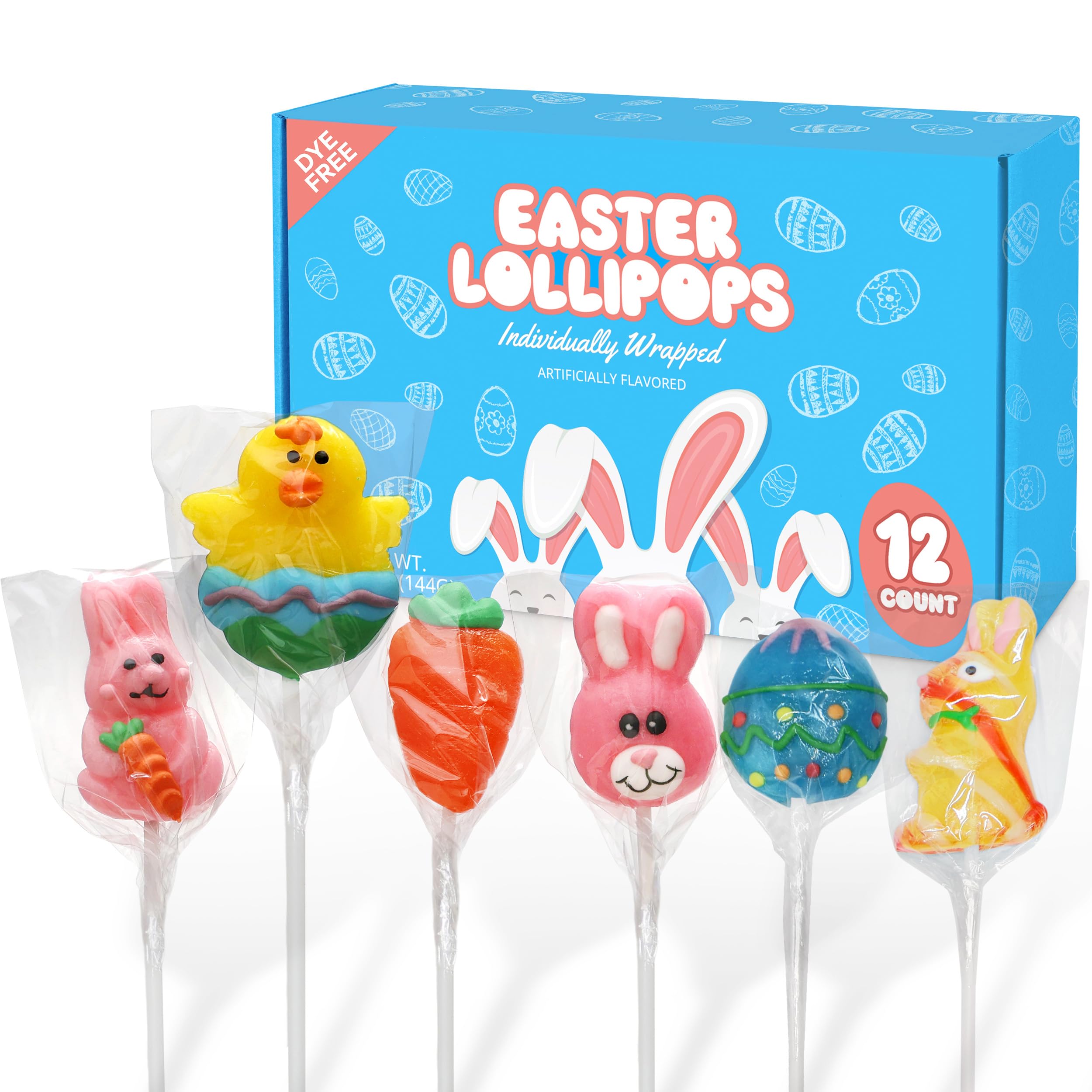 Taboom Easter Lollipops Variety Pack with bunny, egg, and carrot shapes for Easter baskets.