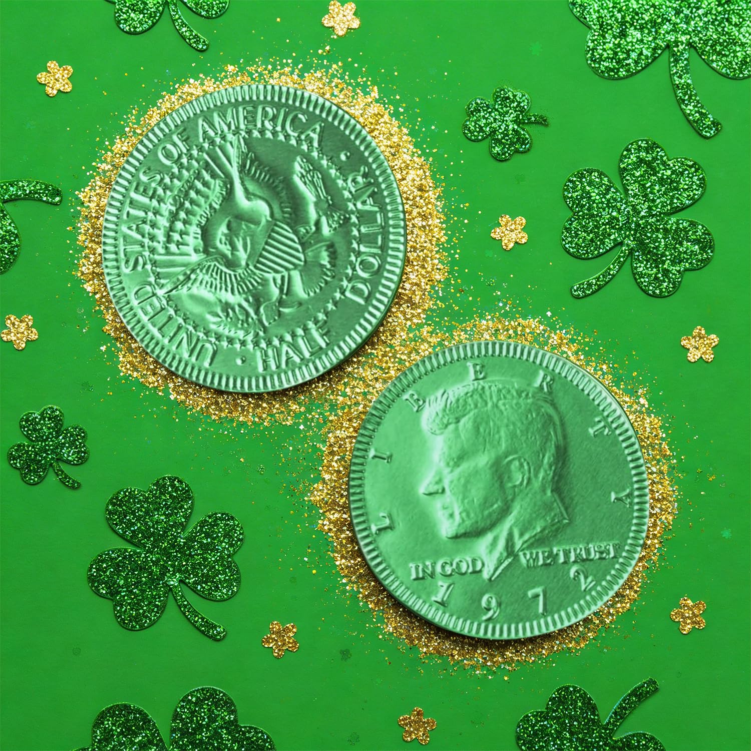 Taboom coins arranged for gift bags and celebration setup.