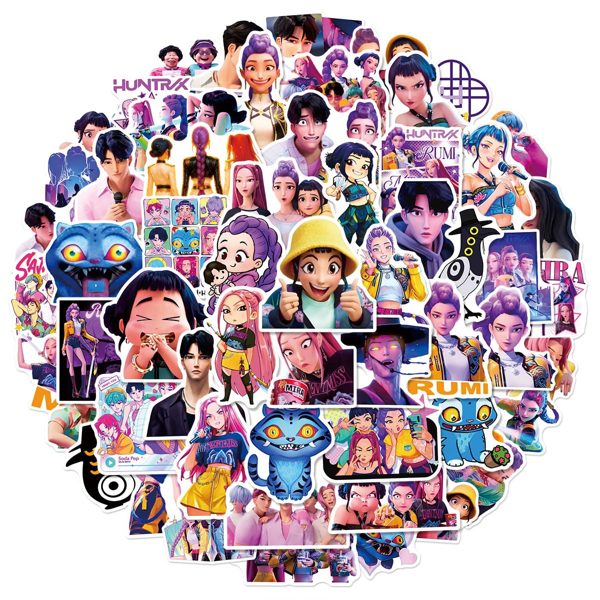 TaDadaPAO Demon Hunters stickers 60-pack with vibrant designs for durable use on kids' items
