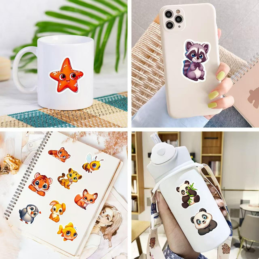 Taeekiy kawaii animal stickers are kid-safe and easy to peel.
