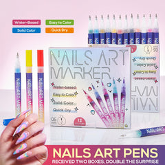 TAEERY 3D nail art pens close-up for precise line work