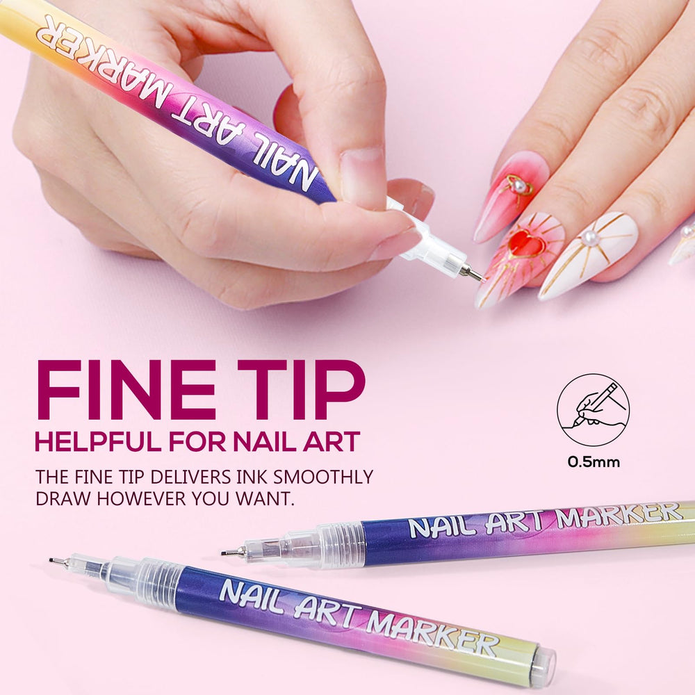 TAEERY nail markers with chip-resistant finish for lasting designs