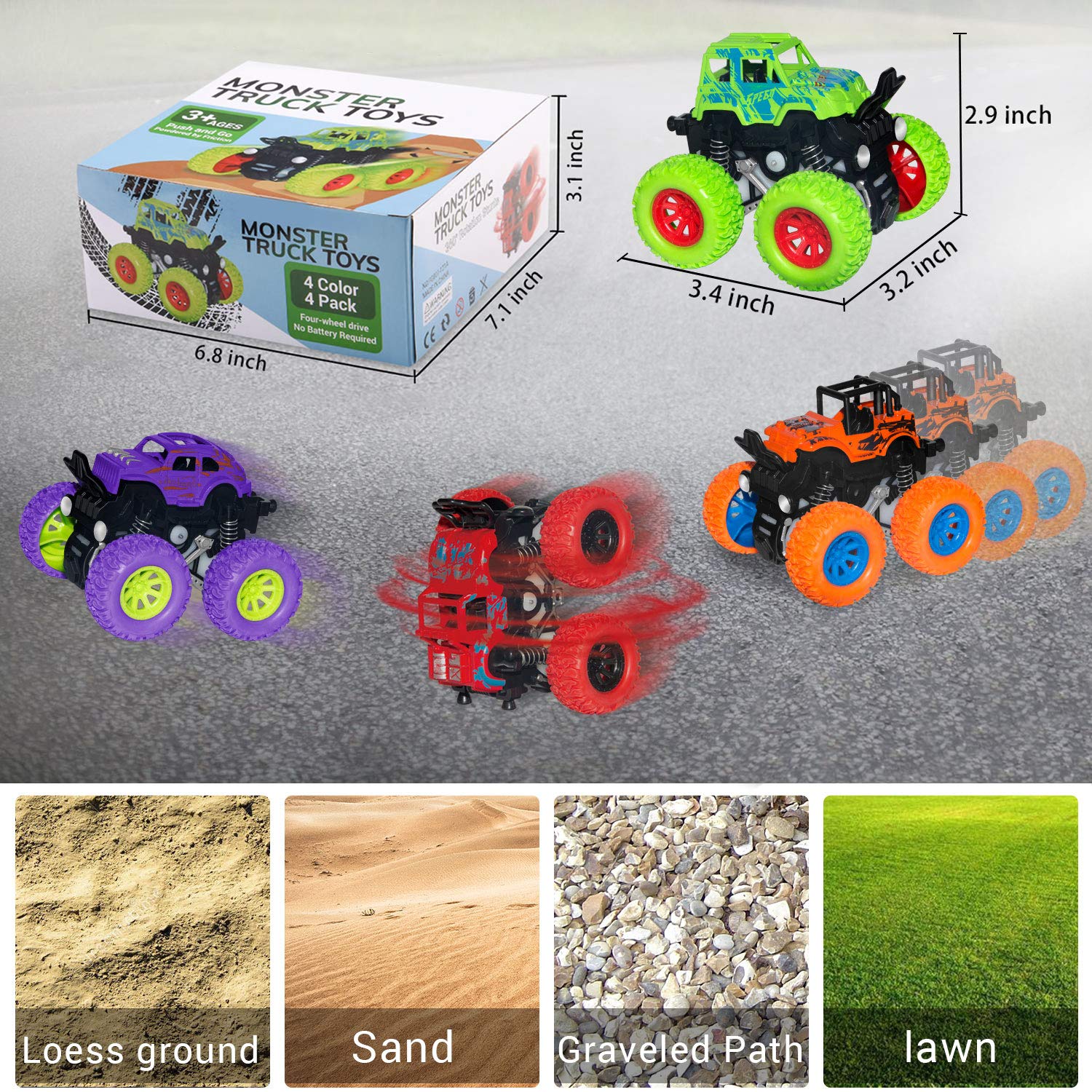TAESSV Monster Truck durable ABS plastic withstands kids' play