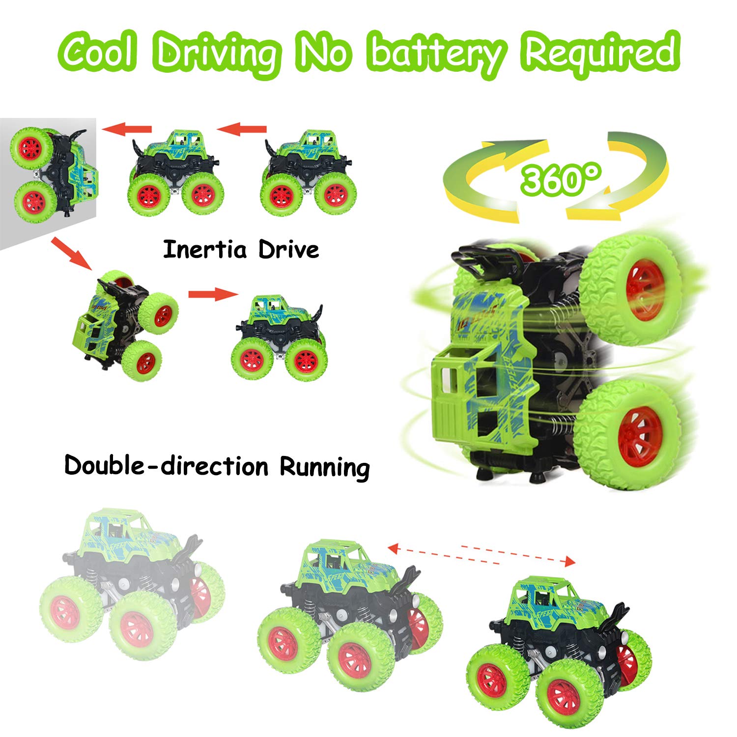 TAESSV Monster Truck four-pack ready for indoor and outdoor racing