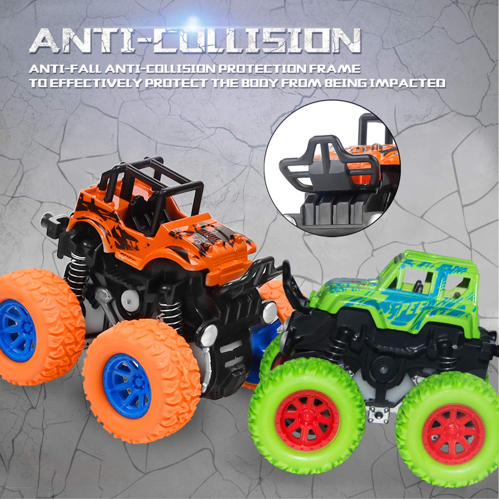 TAESSV Monster Truck green top view emphasizes stable balance on varied surfaces