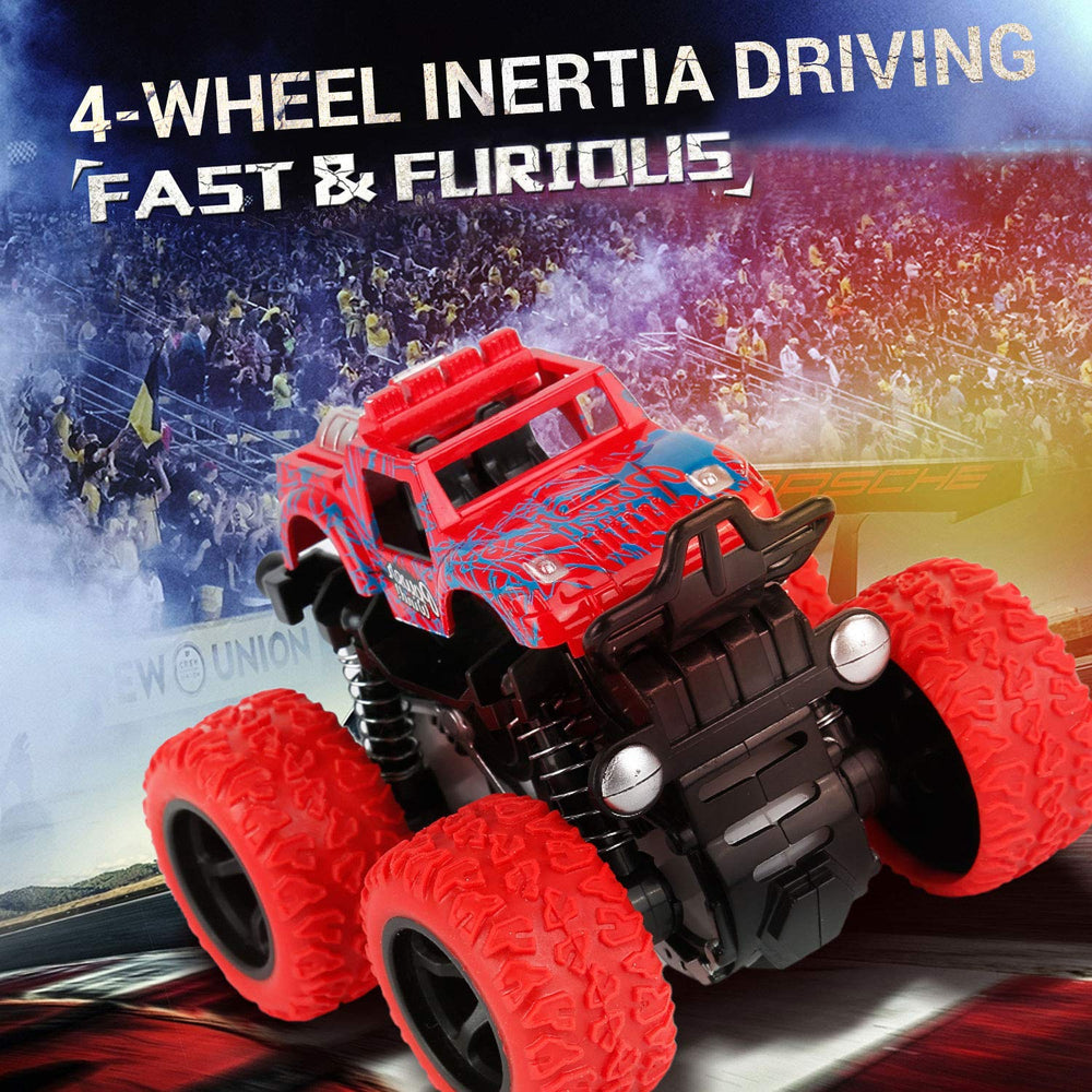 TAESSV Monster Truck purple side view highlights sturdy wheels for outdoor play