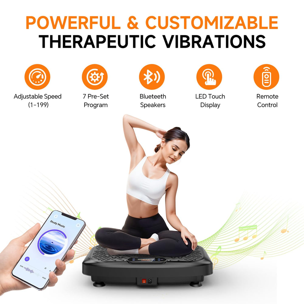 Bluetooth speakers on Taevno plate enable motivating music during sessions.