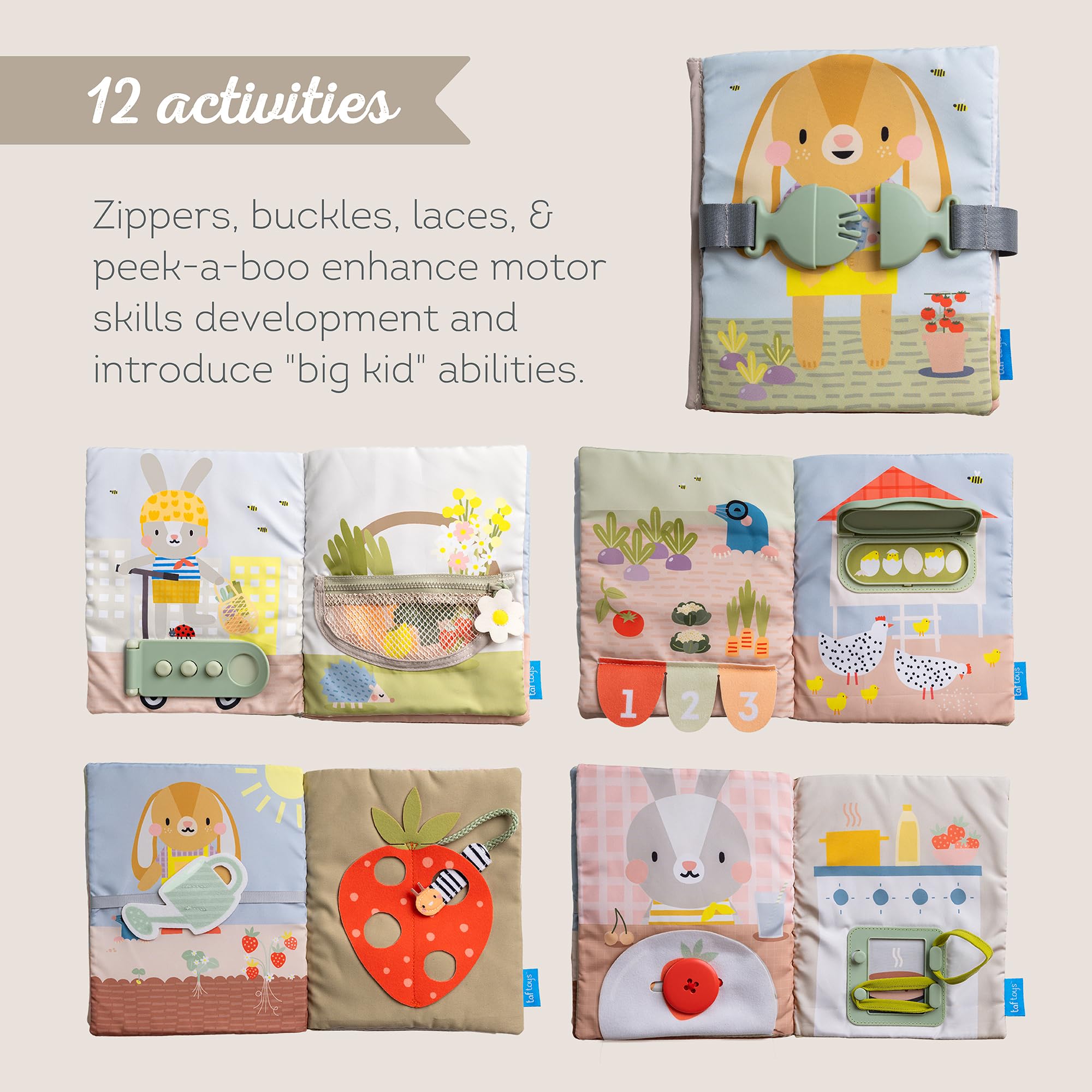 Taf Toys Busy Book numbers and counting supports early numeracy skills playfully.