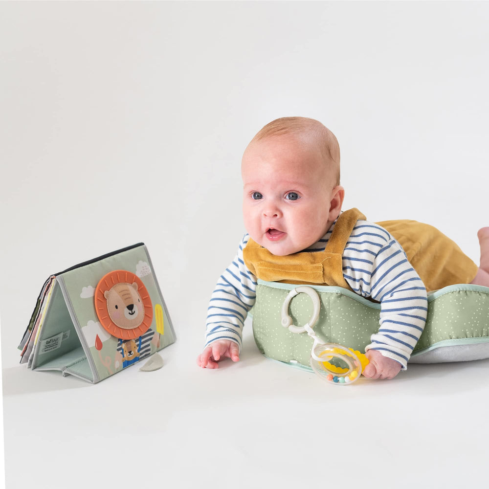Taf Toys tummy time support setup and easy cleaning routine