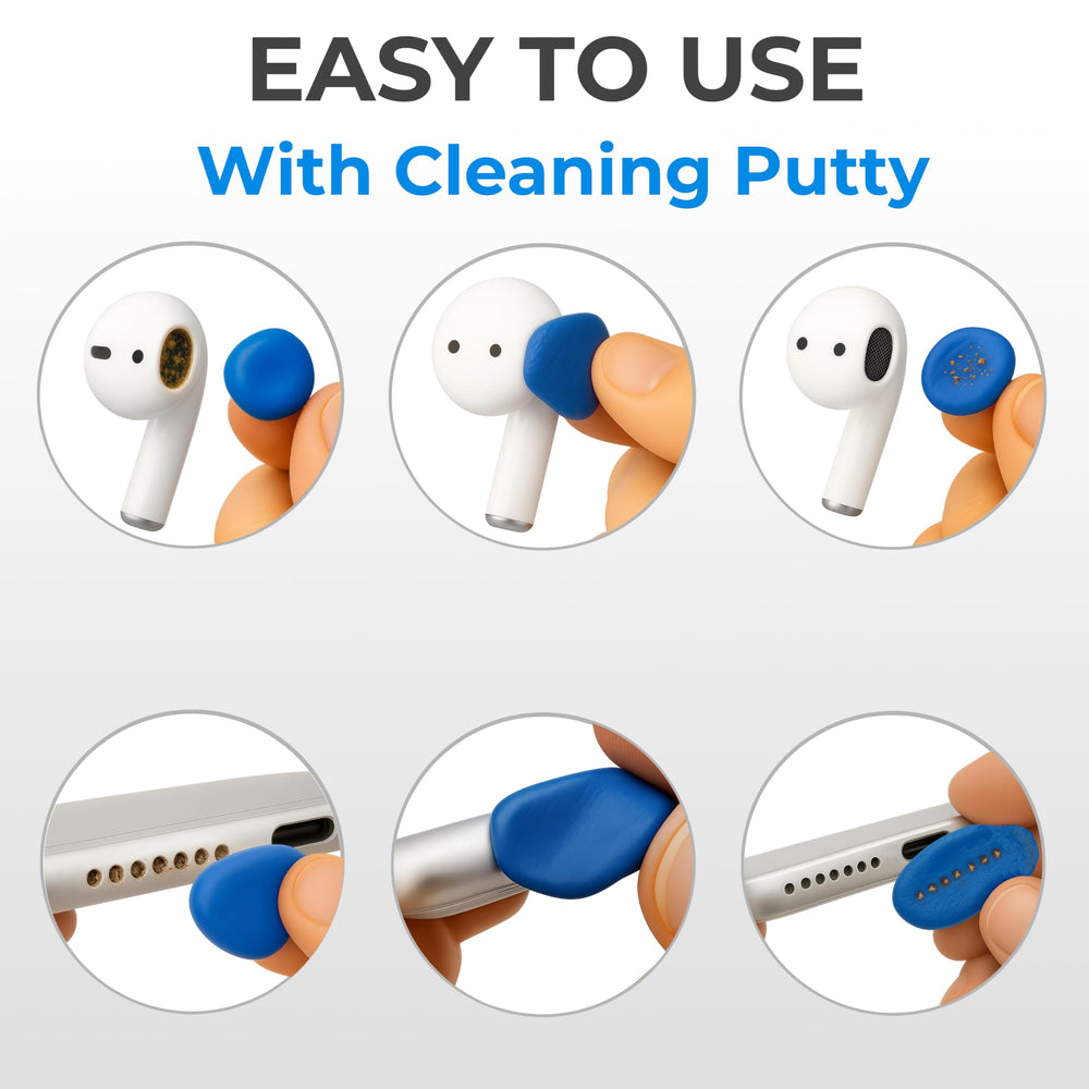 Tagplus cleaning putty close-up for lifting dust and debris from earbuds and ports.