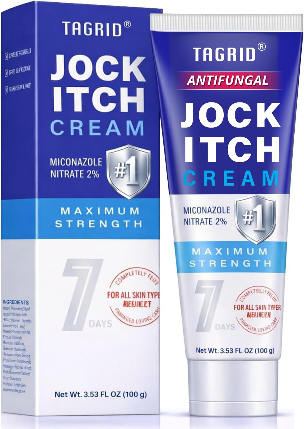TAGRID Antifungal Cream bottle pours to start fast relief.