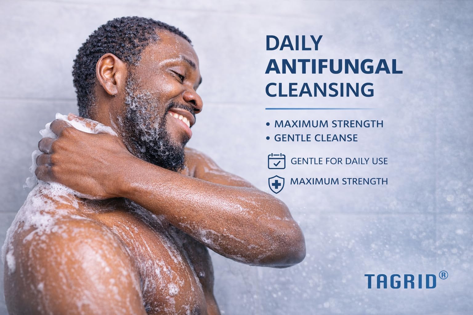 TAGRID tea tree oil aroma rising from bar, underscoring refreshing cleanse.