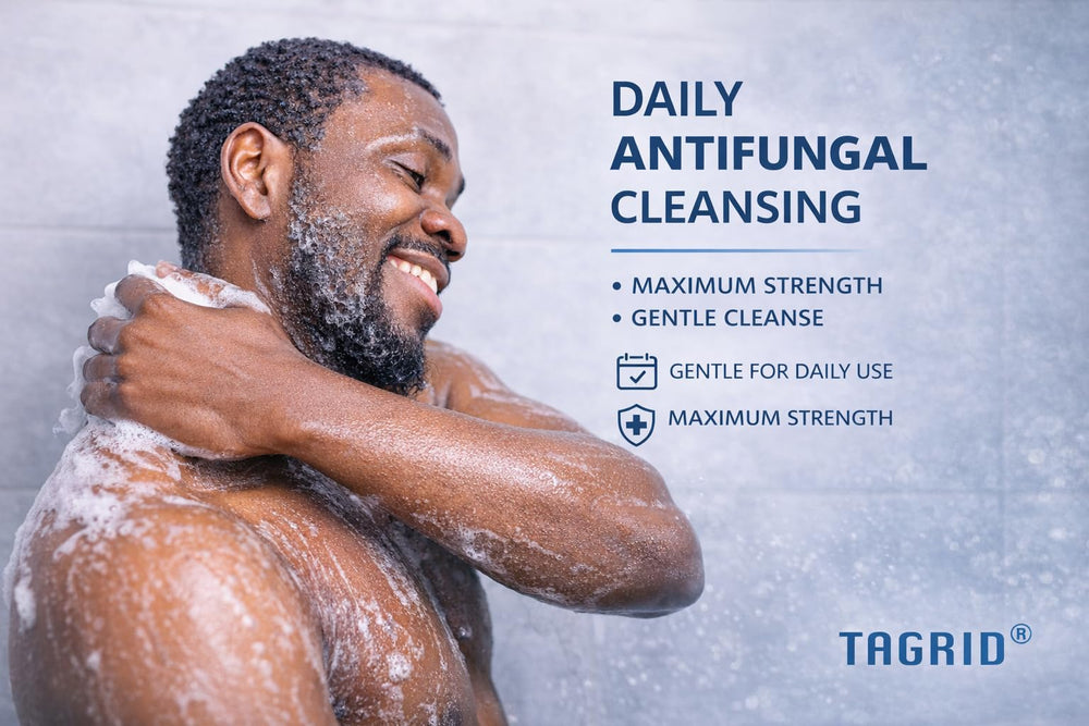 TAGRID tea tree oil aroma rising from bar, underscoring refreshing cleanse.