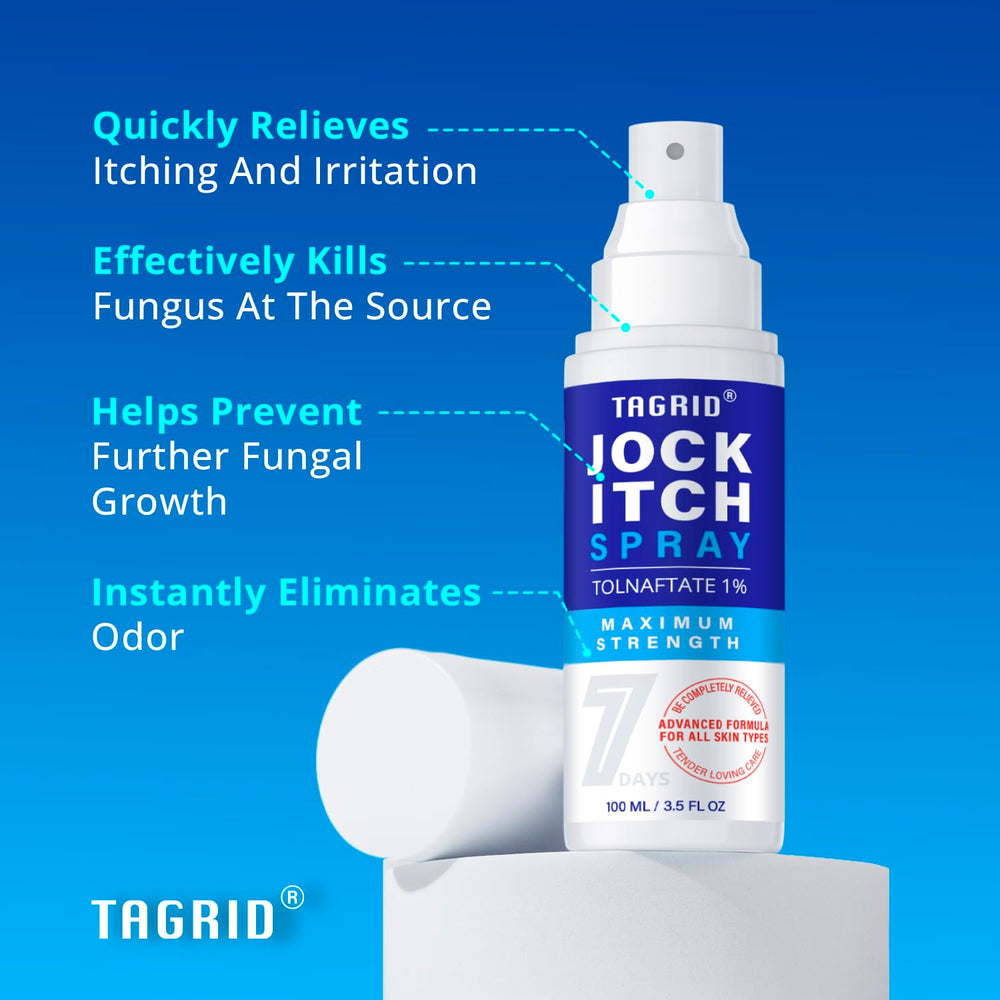 TAGRID Jock Itch Spray easy to carry in your gym bag for active use