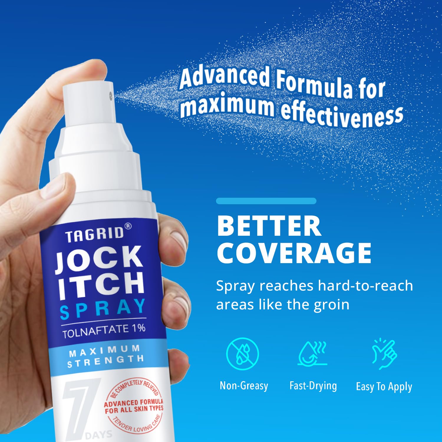 TAGRID Jock Itch Spray targets groin-area discomfort for both men and women