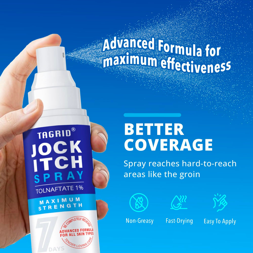 TAGRID Jock Itch Spray targets groin-area discomfort for both men and women