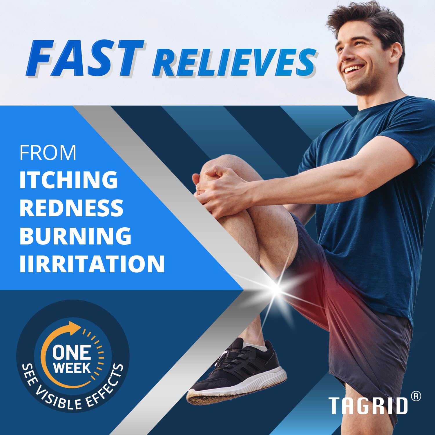 TAGRID Jock Itch Spray quickly dries with no residue after use