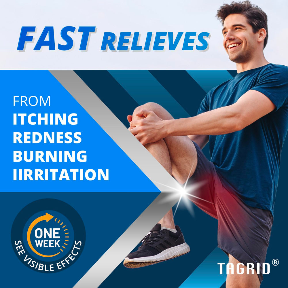 TAGRID Jock Itch Spray quickly dries with no residue after use