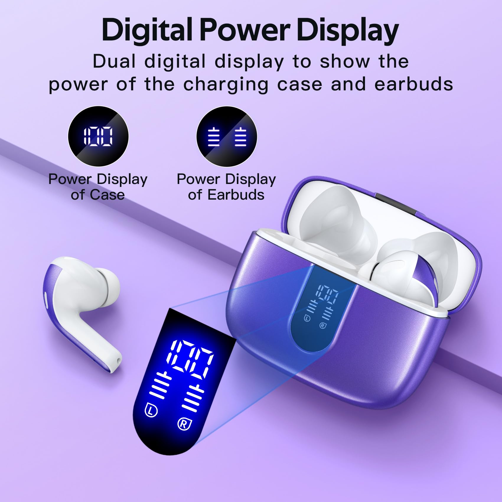 TAGRY X08 earbuds deliver up to 60 hours total playback with the charging case.