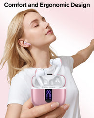 TAGRY X08 battery life visual with case opens to reveal up to 60 hours of music