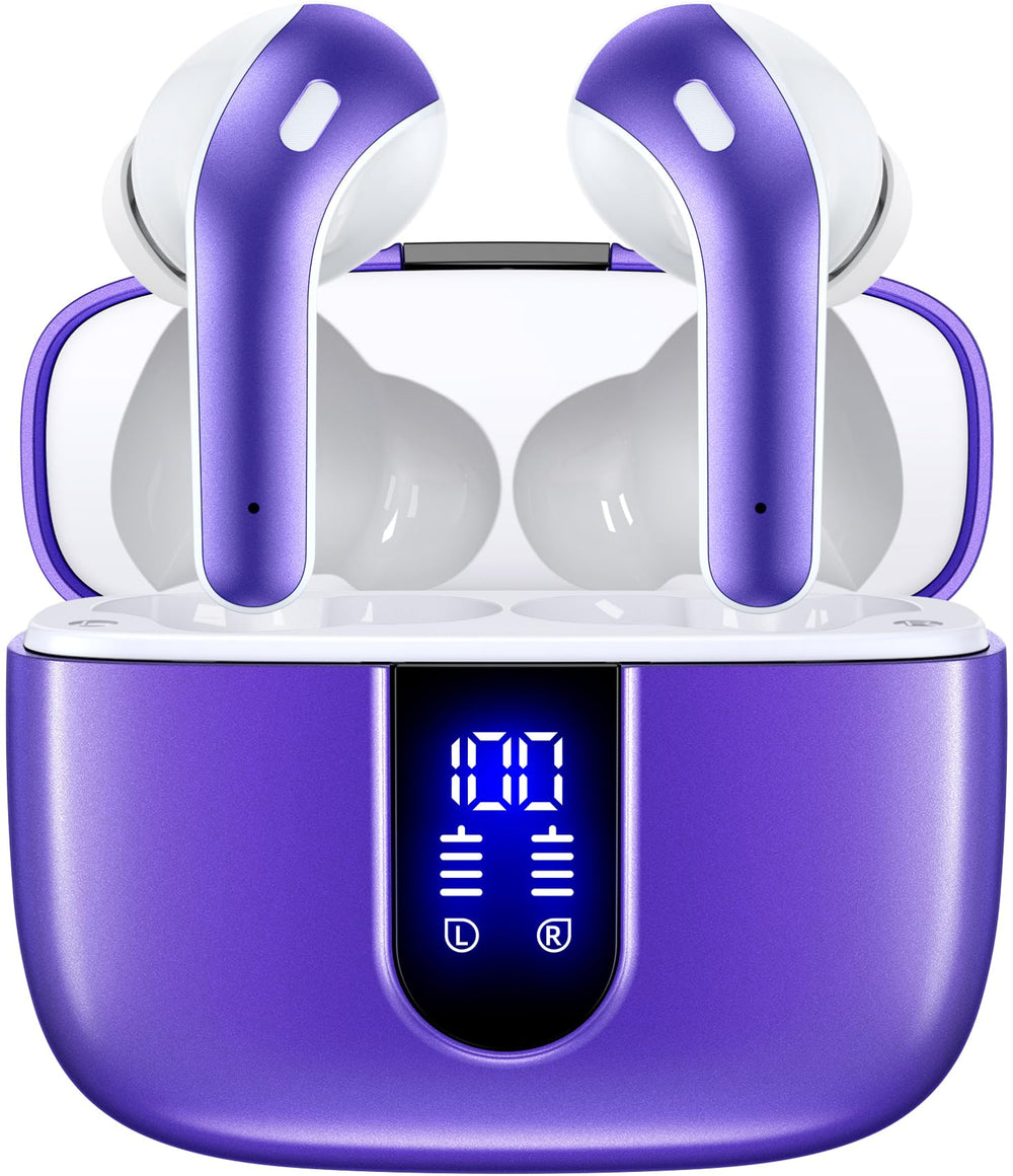 TAGRY X08 case LED display reveals charge status for case and earbuds, aiding quick power checks.