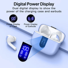 TAGRY X08 earbuds indicate charging status for easy battery tracking.