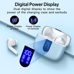 TAGRY X08 earbuds inside case ready for on-the-go power.