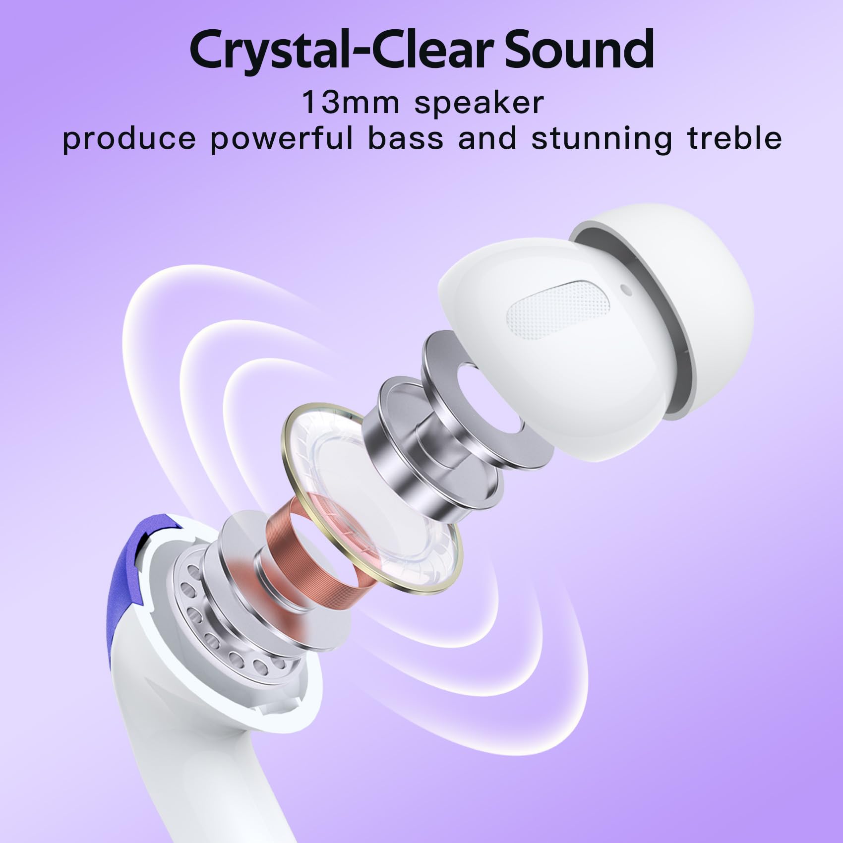 TAGRY X08 ergonomic, lightweight earbuds fit securely for extended listening sessions.