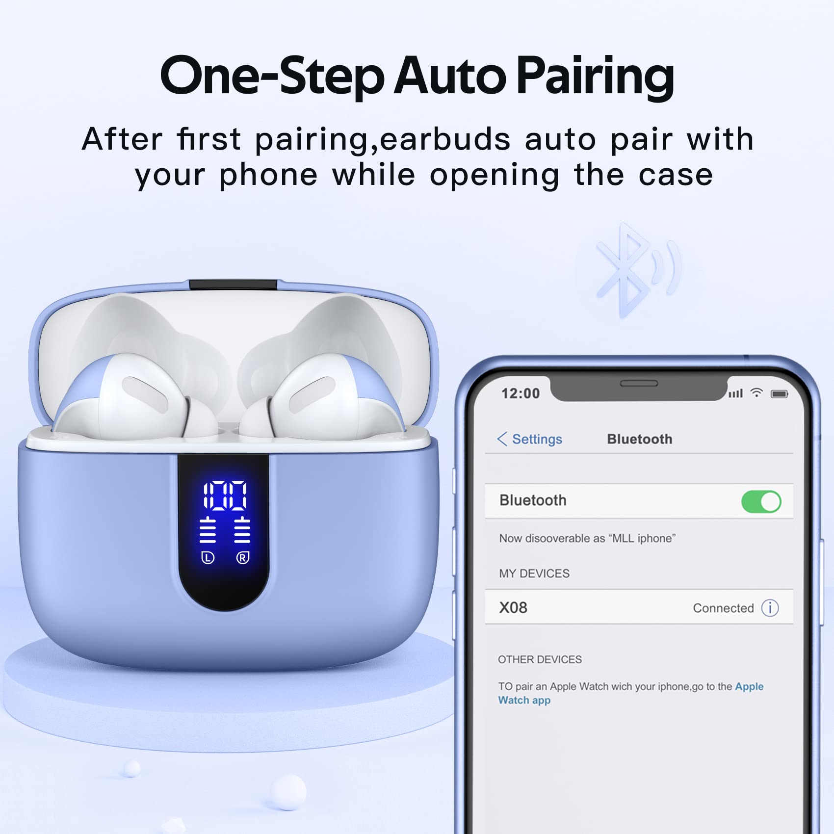 TAGRY X08 one-step pairing for instant device connection.