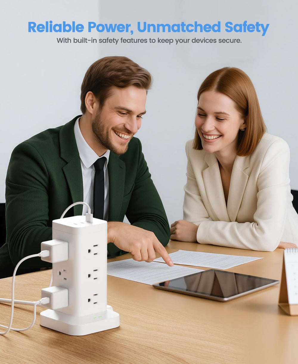 TAGZILO power strip tower tidy hub for home entertainment setups.