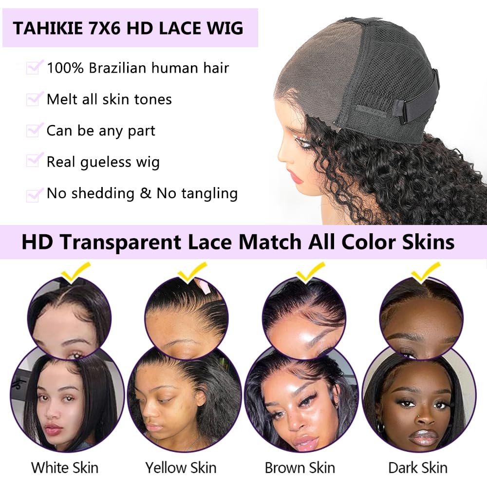 Tahikie 250% density Burmese curly wig for full, voluminous curls.