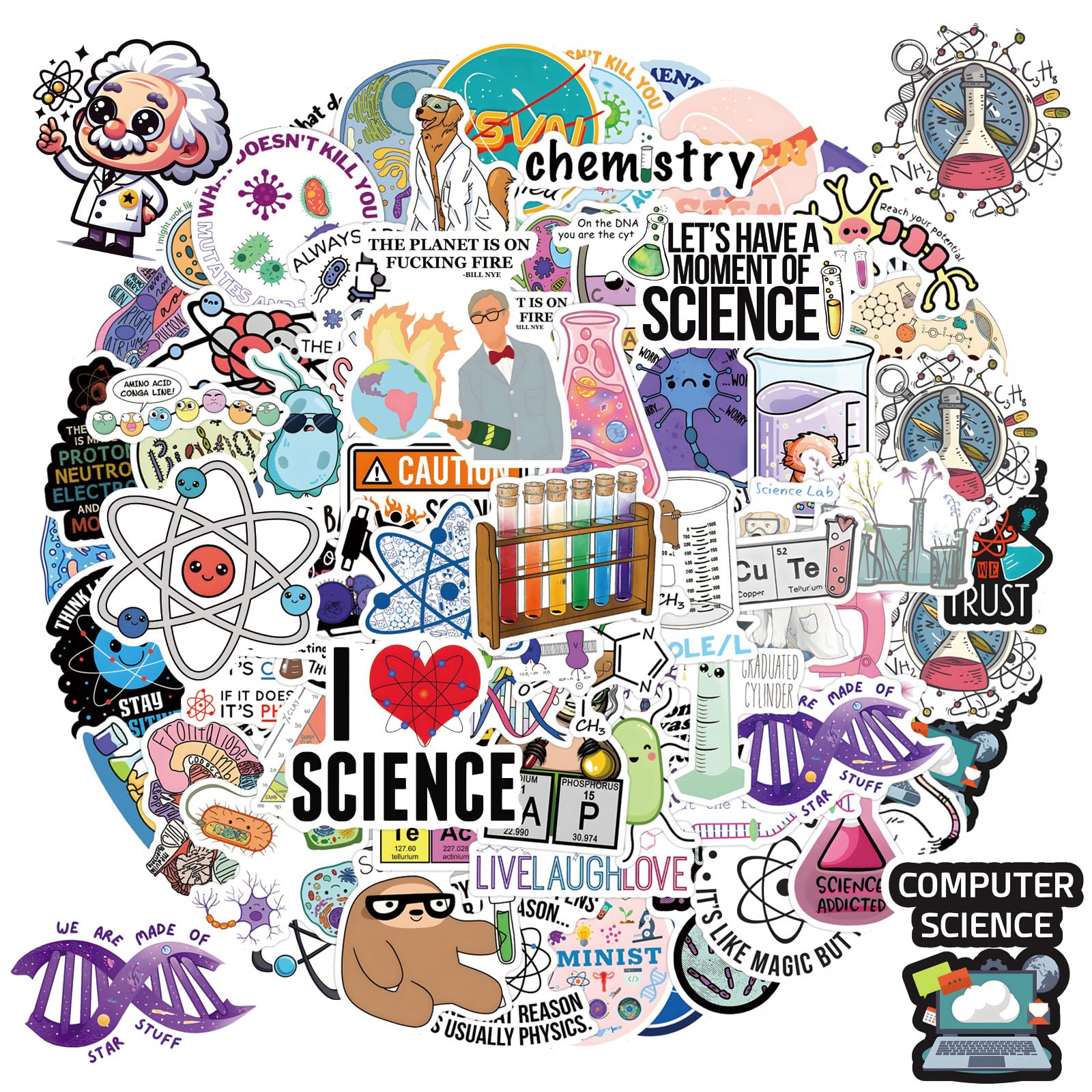 TaiLiHaile water bottle stickers collection for outdoor events and science parties.