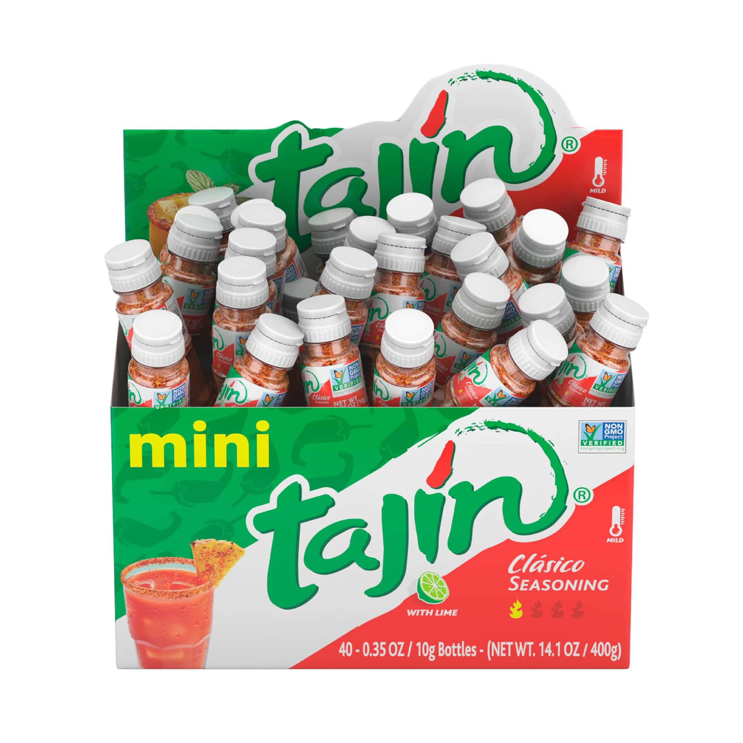 Tajin Clasico seasoning dusting on fruit and vegetables to boost flavor