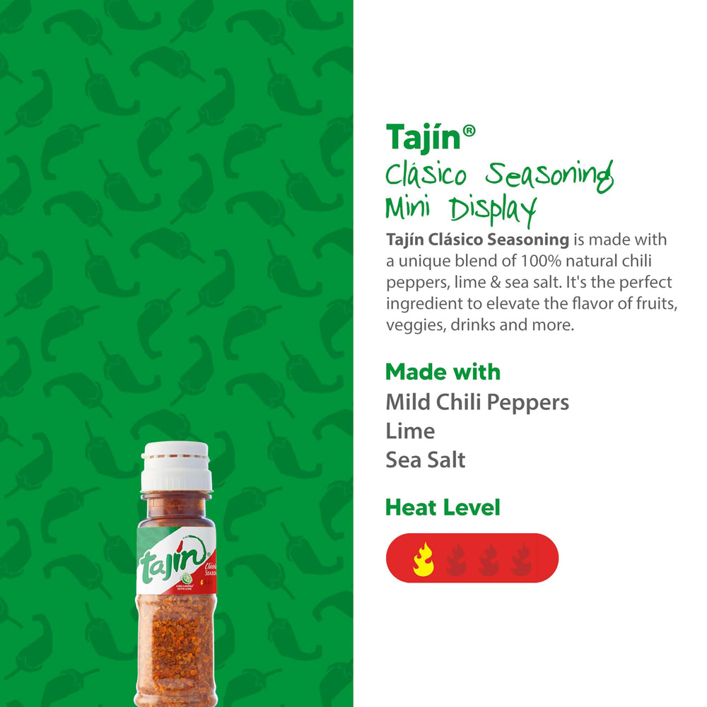 Tajin Clasico mini bottle pour over snacks for a tangy twist