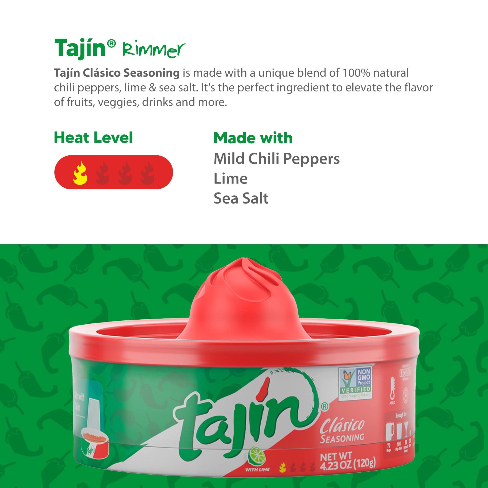Tajin Classic Chile Lime Rimmer ready for mocktails and cocktails
