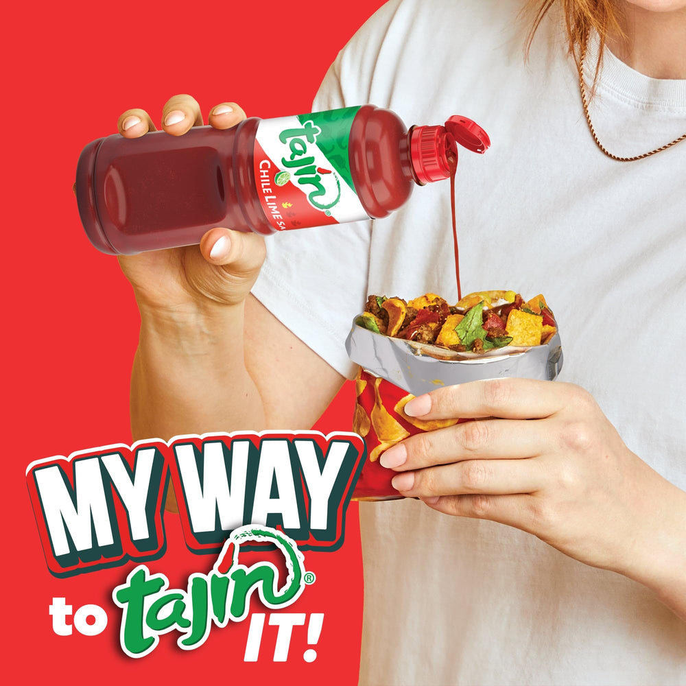 Two Tajin sauces ready to pour over drinks or snacks for flavor.