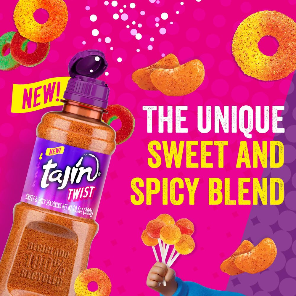 Tajín Twist on gummies and lollipops creates a playful zing.