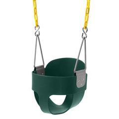 Take Me Away high-back bucket toddler swing seat with yellow chains for secure comfort