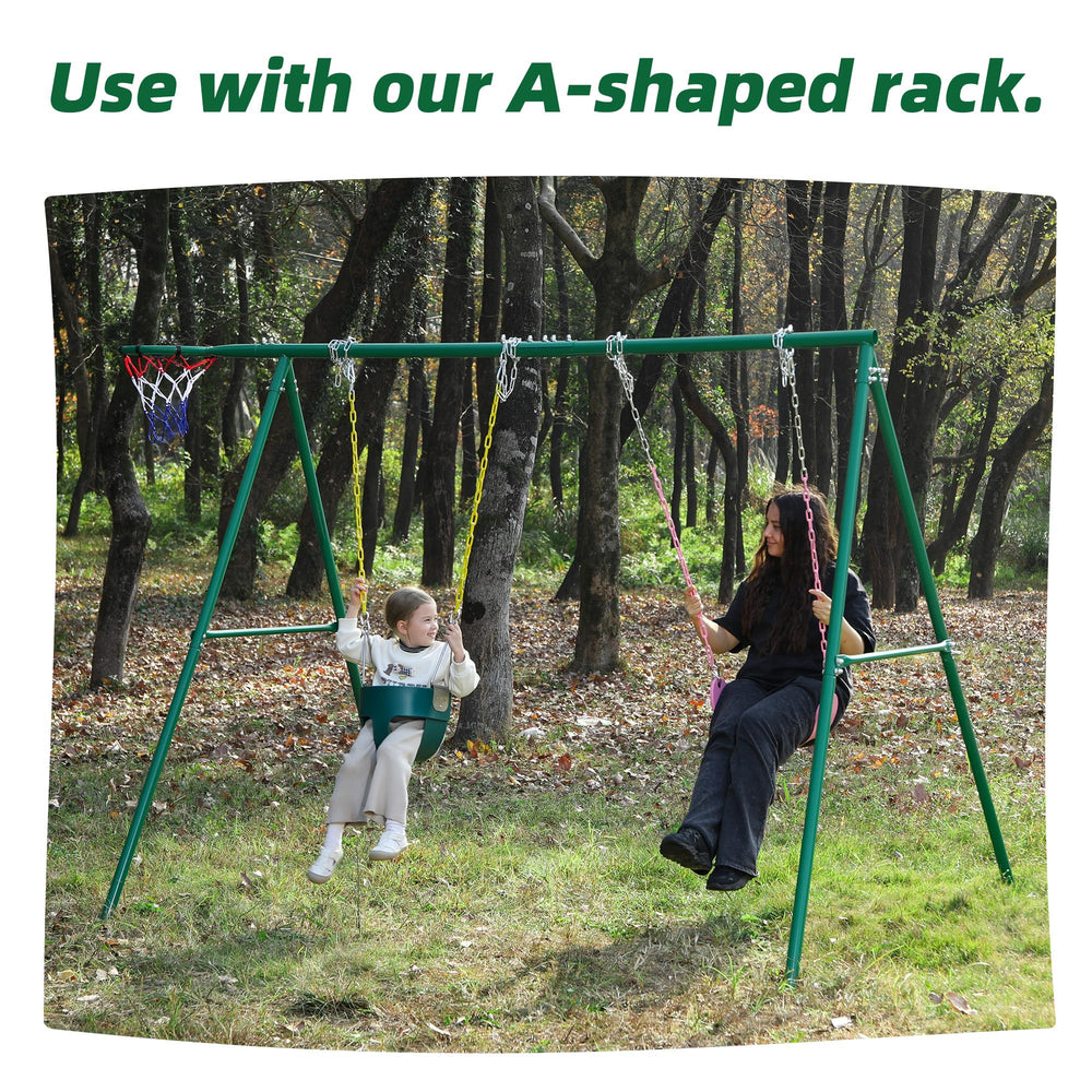 Take Me Away toddler swing in backyard offering safe, playful moments
