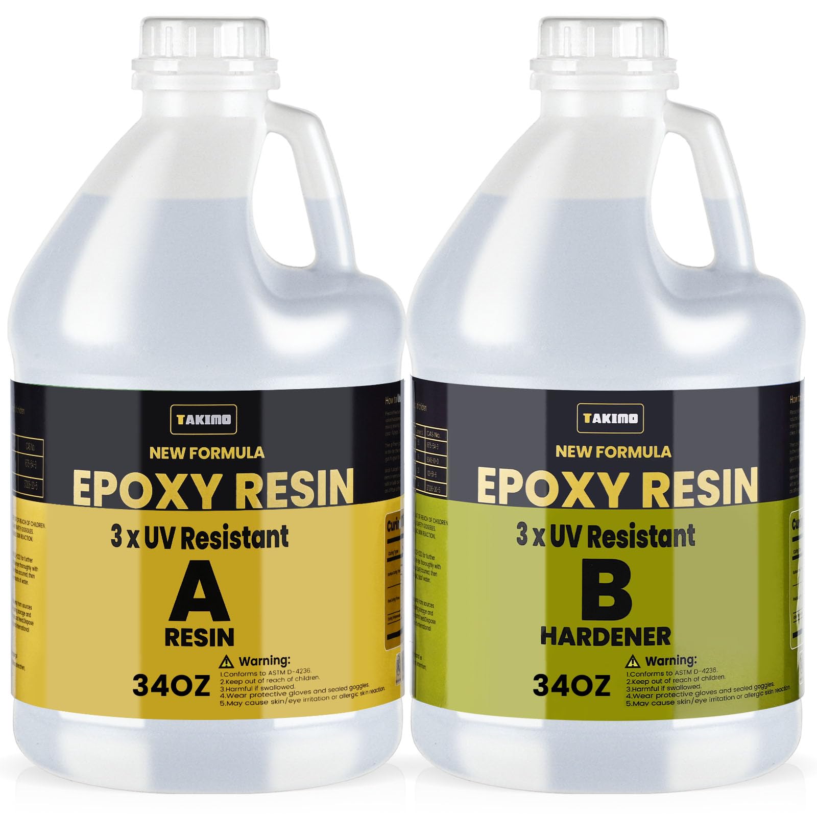 TAKIMO 68oz UV-resistant resin kit for coating surfaces with crystal clarity