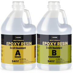 TAKIMO 68oz UV-resistant resin kit for coating surfaces with crystal clarity