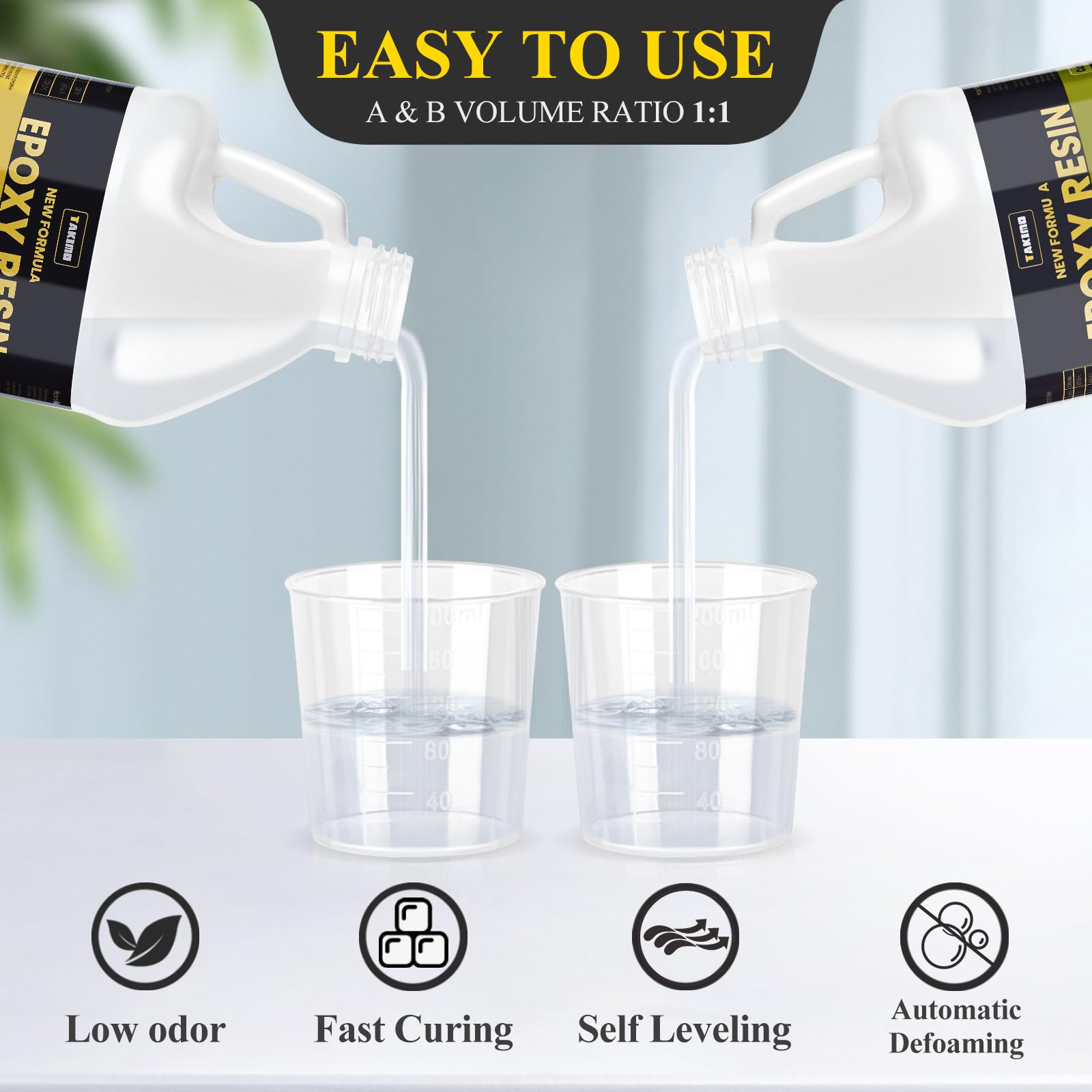 TAKIMO epoxy resin 1gal pour shows bubble-free finishes for pieces.
