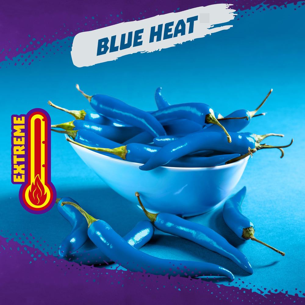 Takis Blue Heat mini 25-pack display for convenient snacking on the go.