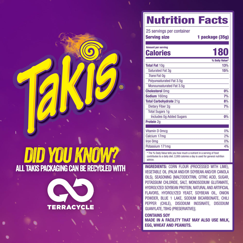 Takis Blue Heat chips close-up revealing blue heat seasoning for fearless flavor.