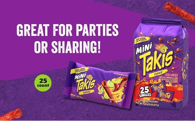 Takis Fuego mini pantry display keeps snacks within easy reach.