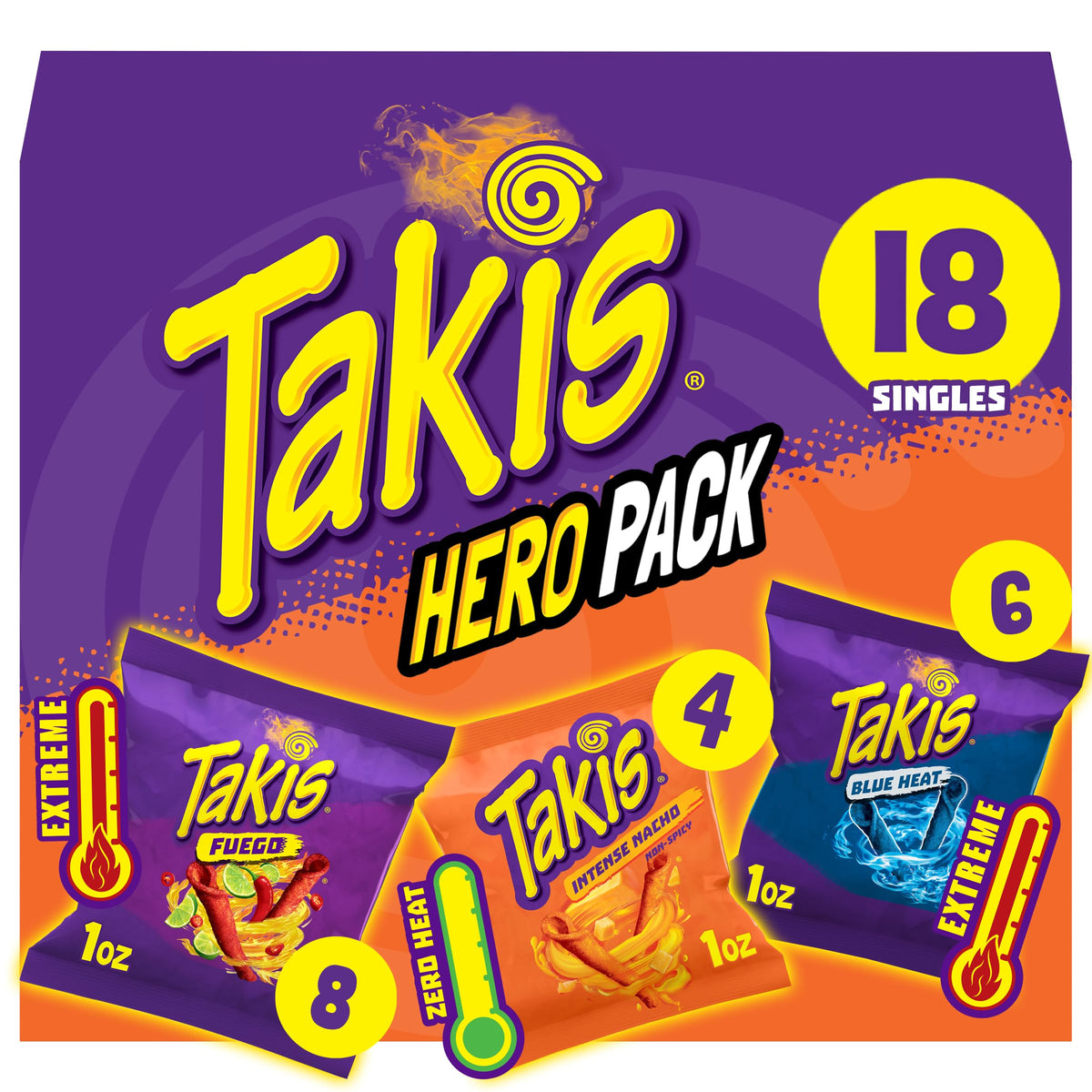Takis Fuego bag close-up showing bold flavor for snacking