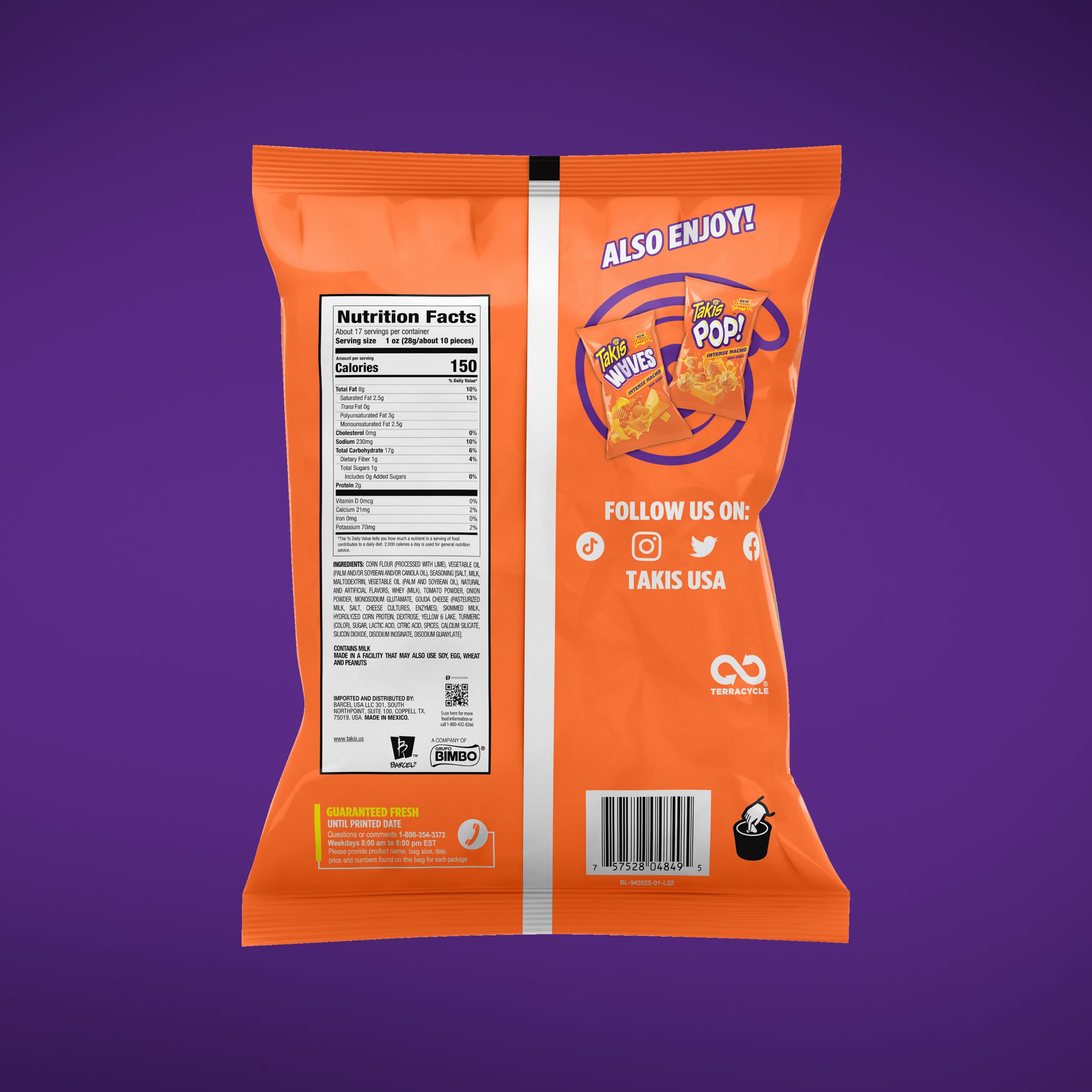 Takis Intense Nacho cheese-flavored chips close-up, ideal for party snacking.